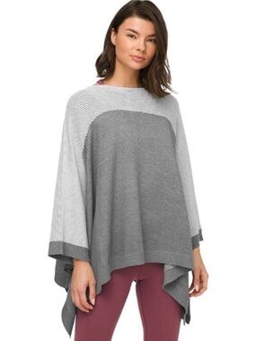 Lululemon Athletic Women’s Pullover Sweater/Poncho One Size Color Block Gray GUC